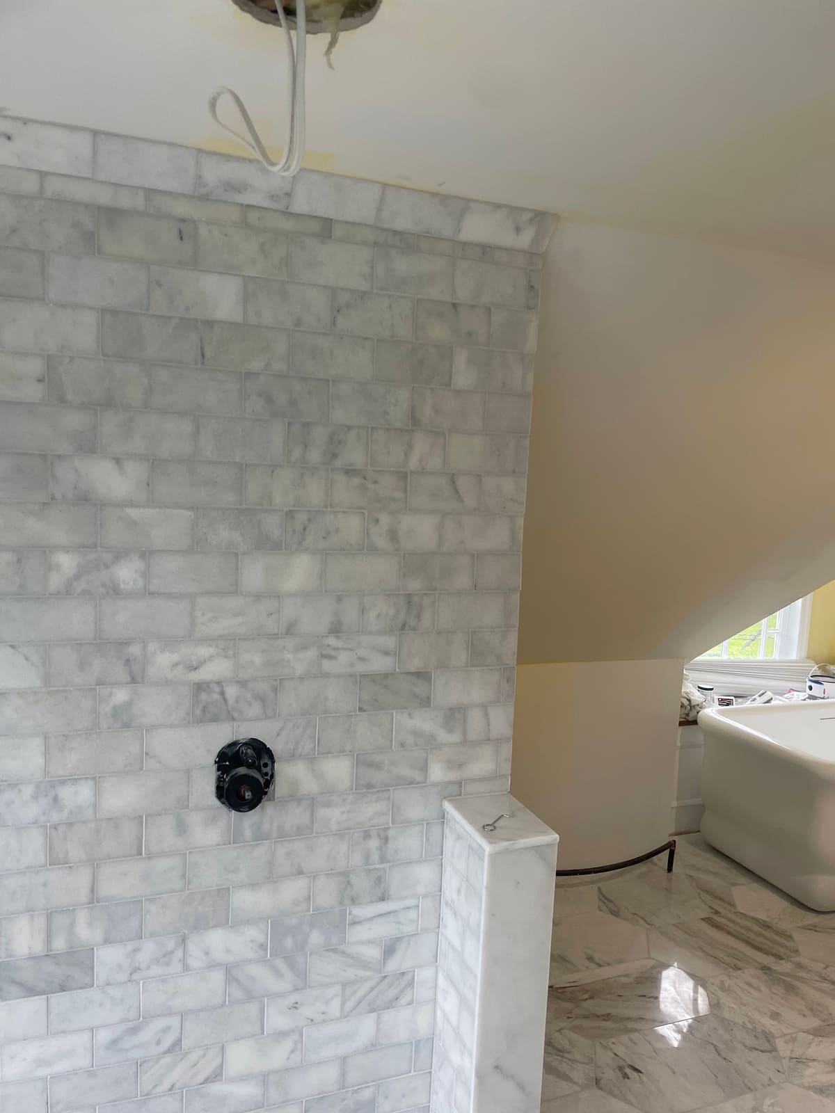 Carrara marble master bath — photo 3